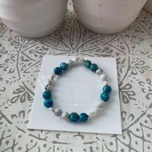 African Turquoise bracelet with White Howlite